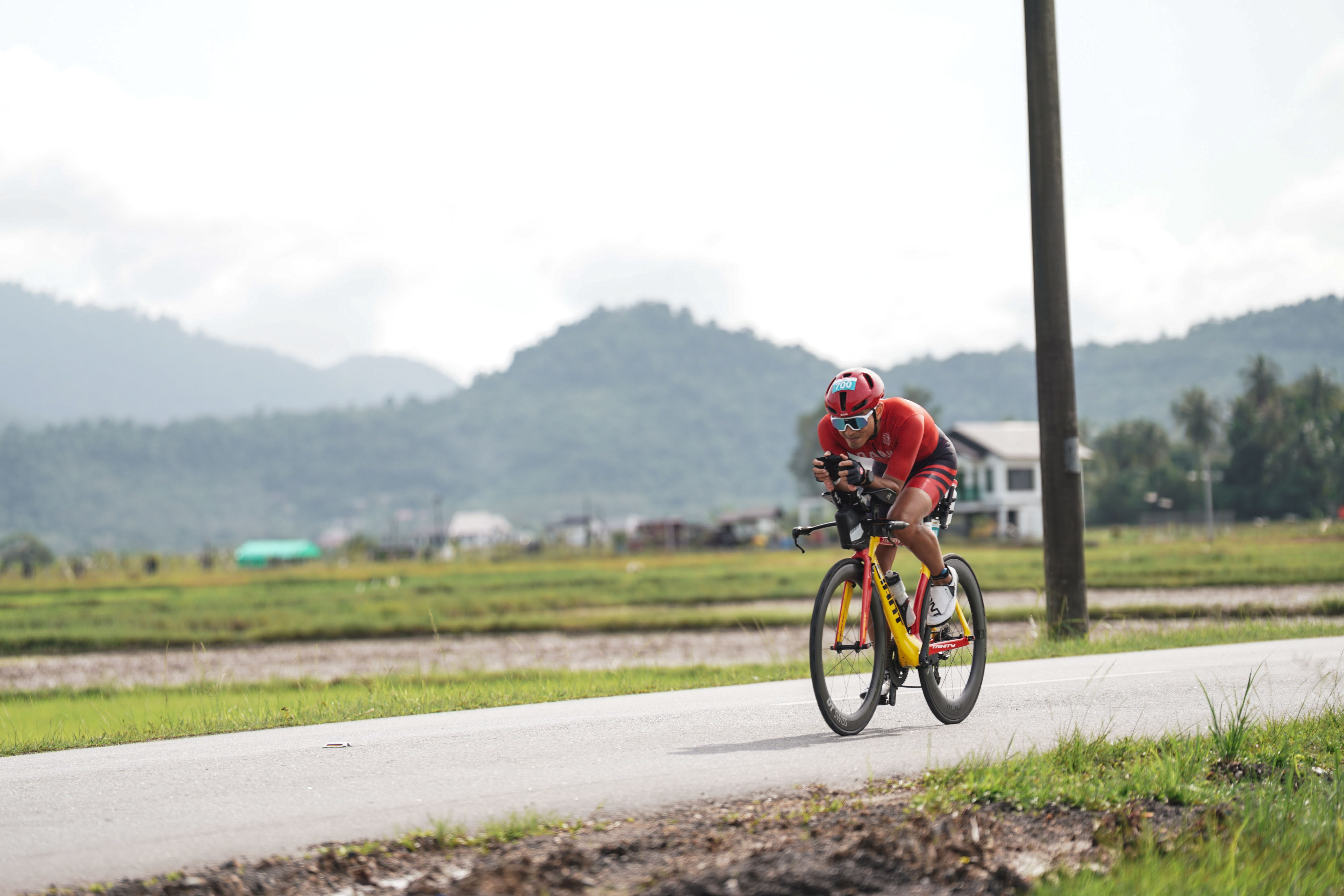 Bike course through rice fields at IRONMAN 70.3 Langkawi